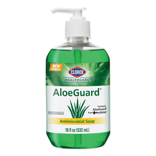 Clorox AloeGuard® Antimicrobial Soap, Aloe Scent, 18 oz Pump Bottle, 12/Carton