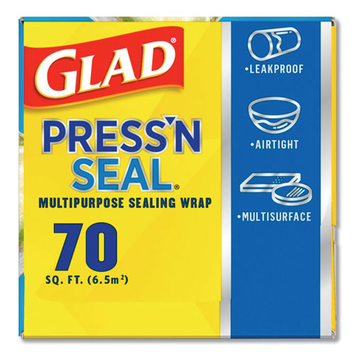 Glad Press'n Seal Food Plastic Wrap, 70 Square Foot Roll, 12/Carton