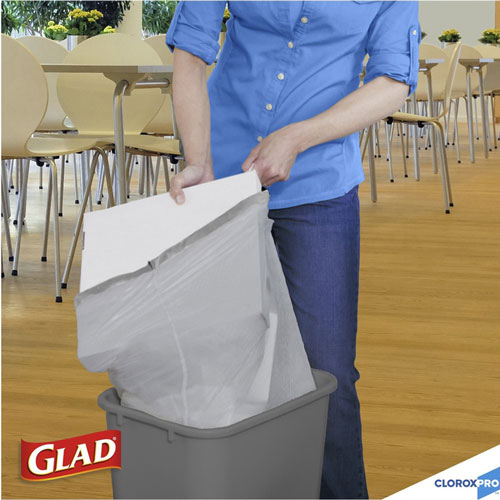 Glad ForceFlex Drawstring Stretchable Tall Trash Bags, 13 Gallon, White,  Pack of 100