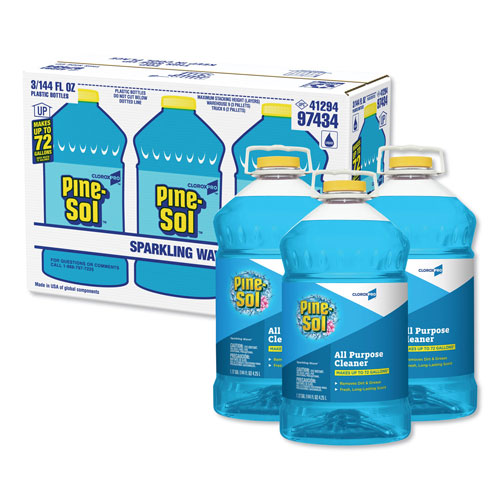 Pine Sol All Purpose Cleaner, Sparkling Wave, 144 oz Bottle, 3/Carton