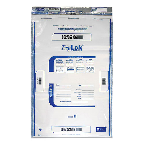 TripLOK™ Deposit Bag, 19 x 23, 4 mil Thick, Plastic, Clear, 50/Pack