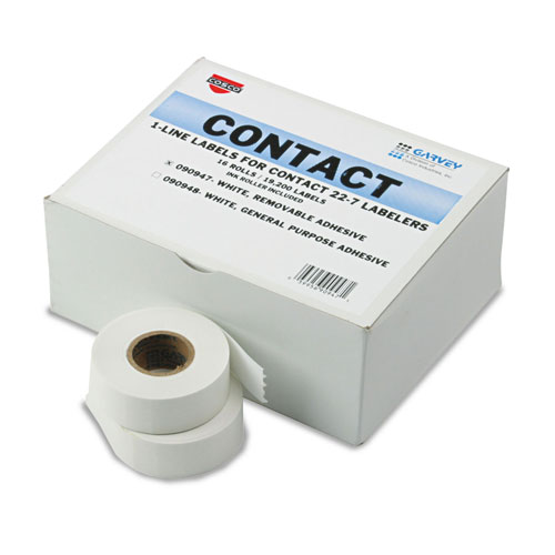 Consolidated Stamp Pricemarker Labels, 0.44 x 0.81, White, 1,200/Roll, 16 Rolls/Box