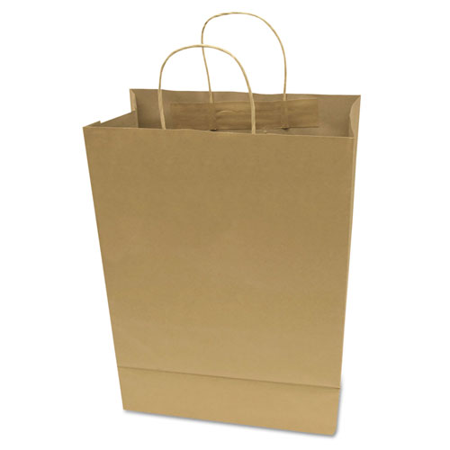 Consolidated Stamp Premium Shopping Bag, 10" x 13", Brown Kraft, 50/Box