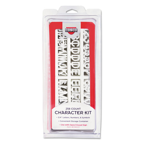 Consolidated Stamp Character Kit, Letters, Numbers, Symbols, White, Helvetica, 258 Pieces