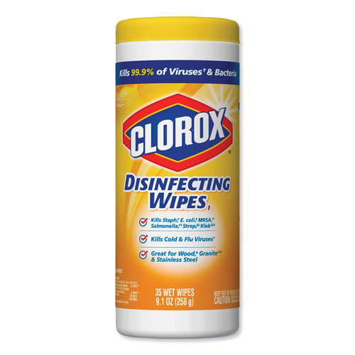 Clorox Commercial Solutions® Disinfecting Wipes, Lemon Scented, Case of 12