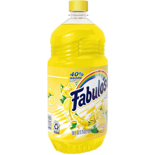 Fabuloso® Multi-Purpose Cleaner, 56 fl oz (1.8 quart), Lemon Scent, 1 Bottle, Yellow