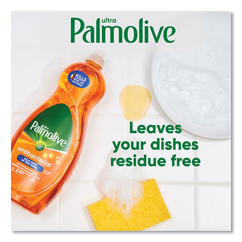Palmolive Ultra Antibacterial Dishwashing Liquid, Orange Scent, 32.5 oz Bottle, 9/Carton