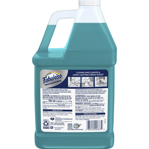 Fabuloso® Ocean Multi-use Cleaner - Concentrate - 128 fl oz (4 quart) - Ocean Cool, Pleasant Scent - 4 / Carton - Blue
