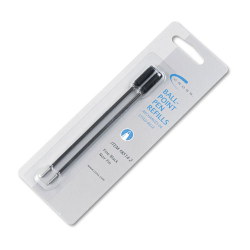 A.T. Cross Company Refill for Cross Ballpoint Pens, Fine Point, Black Ink, 2/Pack