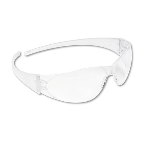 MCR Safety Checkmate Wraparound Safety Glasses, CLR Polycarbonate Frame, Coated Clear Lens