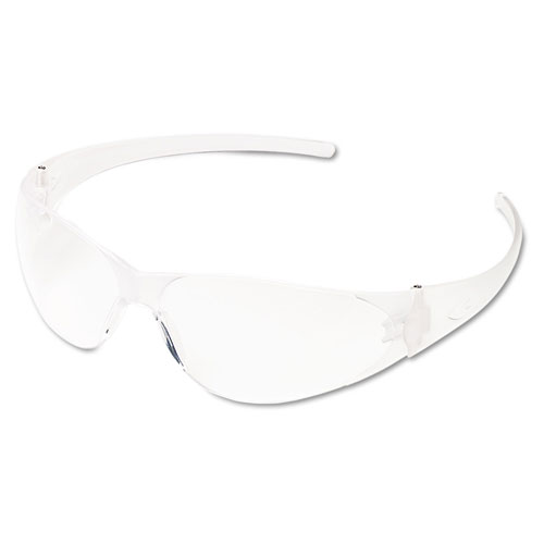 MCR Safety Checkmate Wraparound Safety Glasses, CLR Polycarbonate Frame, Coated Clear Lens