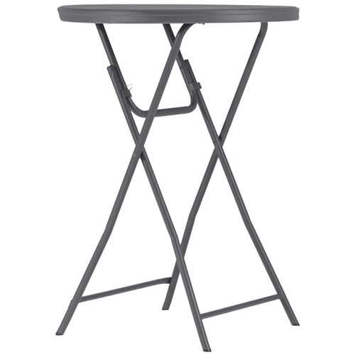 Dorel Zown Commercial Cocktail Folding Table - Round Top - Four Leg Base - 4 Legs x 32" Table Top Diameter - 43.62" Height - Gray - High-density Polyethylene (HDPE), Resin