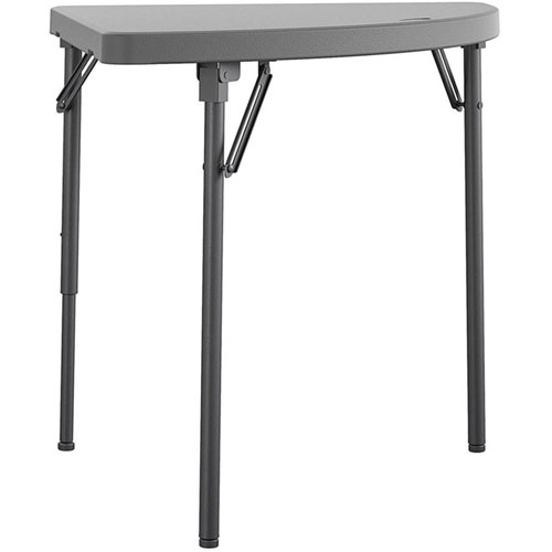 Dorel Zown Classic 24" Corner Blow Mold Fold Table - Half Moon Top - 3 Legs - 29.50" Table Top Width x 29.20" Table Top Depth - 29.50" Height - Gray - High-density Polyethylene (HDPE), Resin
