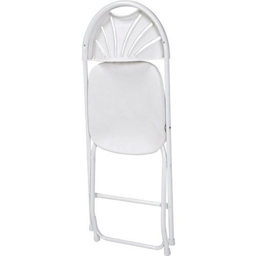 Dorel Zown Premium Fan Back Folding Chair, White, 8/Carton