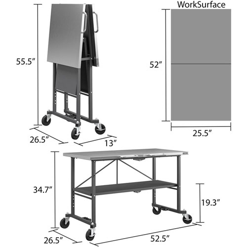 Cosco Commercial SmartFold Portable Workbench - Four Leg Base - 4 Legs x 52