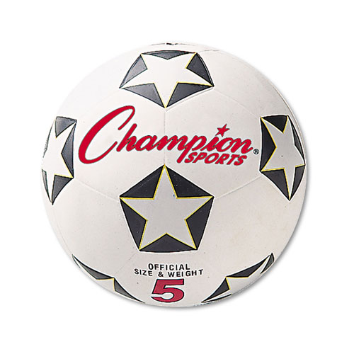 Champion Rubber Sports Ball, For Soccer, No. 5, White/Black