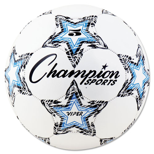 Champion VIPER Soccer Ball, Size 5, 8 1/2"- 9" dia., White