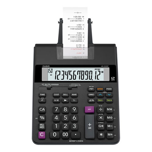 Casio HR200RC Printing Calculator, 12-Digit, LCD