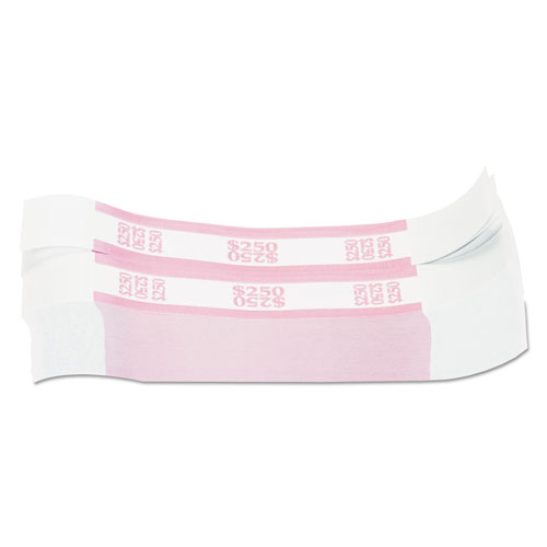 MMF Industries Currency Straps, Pink, $250 in Dollar Bills, 1000 Bands/Pack