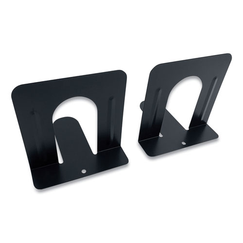 Coin-Tainer Steel Bookends, Contemporary Style, 4.75 x 4.75 x 4.75, Black