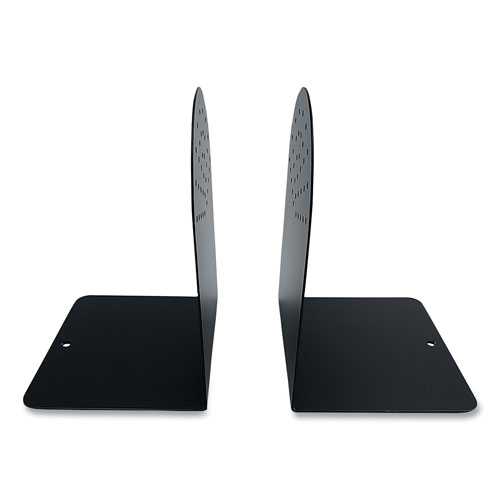 Coin-Tainer Steel Bookends, Contemporary Style, 4.75 x 5.5 x 7.25, Black