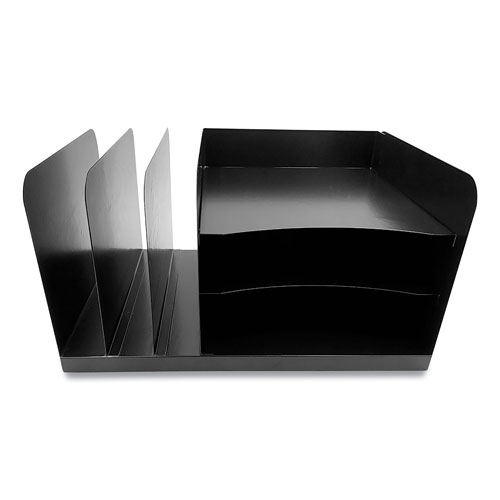 Coin-Tainer Steel Combination File Organizer, 6 Sections, Legal Size Files, 15 x 11 x 8, Black