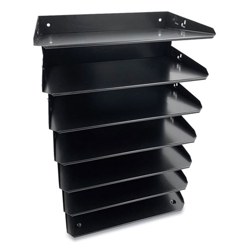 Coin-Tainer Steel Horizontal File Organizer, 7 Sections, Letter Size Files, 8.75 x 12 x 18, Black