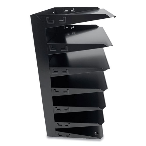 Coin-Tainer Steel Horizontal File Organizer, 7 Sections, Letter Size Files, 8.75 x 12 x 18, Black
