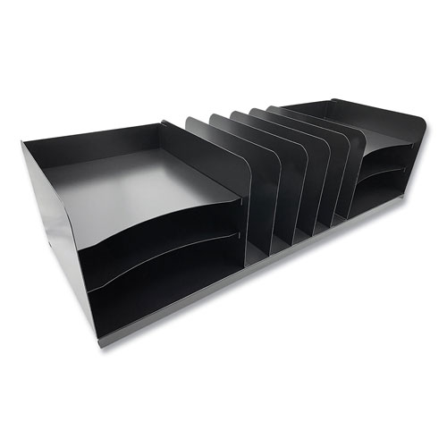 Coin-Tainer Steel Combination File Organizer, 11 Sections, Legal Size Files, 30 x 11 x 8, Black