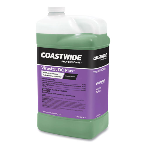 Coastwide Professional™ Virustat DC Plus Disinfectant-Cleaner Concentrate for ExpressMix Systems, Lemon Scent, 3.25 L Bottle, 2/Carton