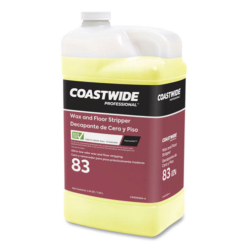 Coastwide Professional™ Wax and Floor Stripper for ExpressMix System, Ultra-Low Odor Soap Scent, 3.25 L Bottle, 2/Carton