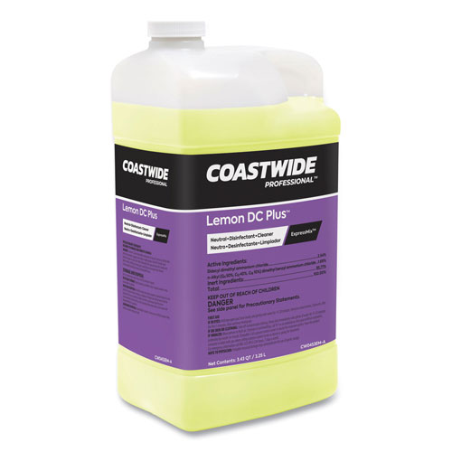 Coastwide Professional™ Virustat DC Plus Disinfectant-Cleaner Concentrate for EasyConnect Systems, Lemon Scent, 101 oz Bottle, 2/Carton
