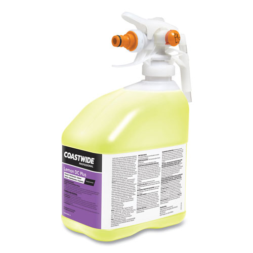 Coastwide Professional™ DC Plus Neutral Disinfectant-Cleaner Concentrate for EasyConnect Systems, Lemon Scent, 3.17 qt Bottle, 2/Carton