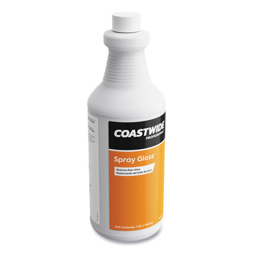 Coastwide Professional™ Spray Gloss Floor Finish and Sealer, Peach Scent, 0.95 L Bottle, 6/Carton