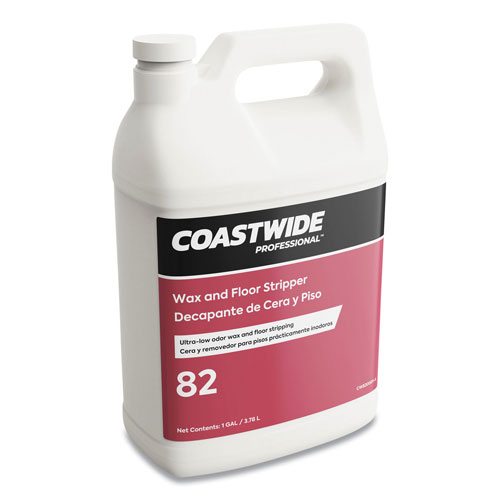 Coastwide Professional™ Wax and Floor Stripper, Ultra-Low Odor Soap Scent, 1 gal Bottle, 4/Carton