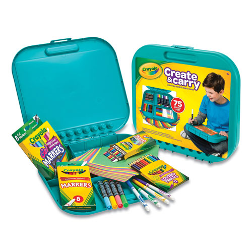 Crayola Create N' Carry Case, Combo Art Storage Case and Lap Desk, 75 Pieces