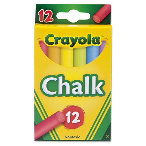 Crayola Chalk, 6 Assorted Colors, 12 Sticks/Box