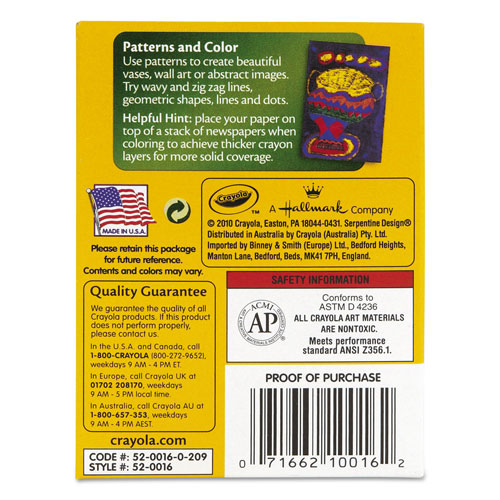 Crayola® Classic Color Crayons, Tuck Box, 8 Colors