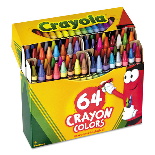 Crayola Classic Color Crayons in Flip-Top Pack with Sharpener, 64 Colors