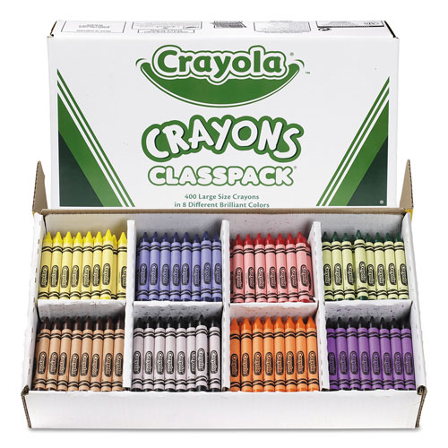 Crayola Classpack Large Size Crayons, 50 Each of 8 Colors, 400/Box