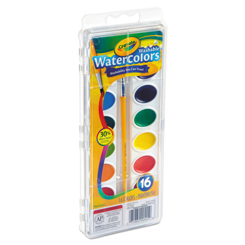 Crayola Washable Watercolor Paint, 16 Assorted Colors