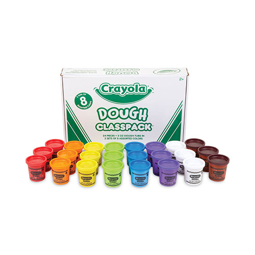 Crayola Dough Classpack, 3 oz, 8 Assorted Colors, 24/Pack