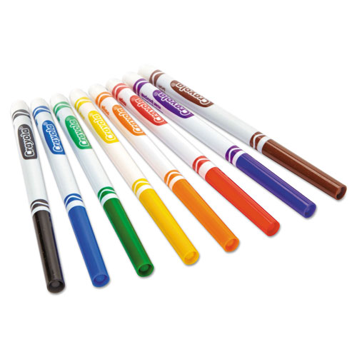 Crayola Non-Washable Marker, Fine Bullet Tip, Assorted Colors, 8/Pack