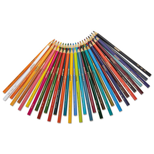 Crayola Short-Length Colored Pencil Set, 3.3 mm, 2B (#1), Assorted Lead/Barrel Colors, 36/Pack