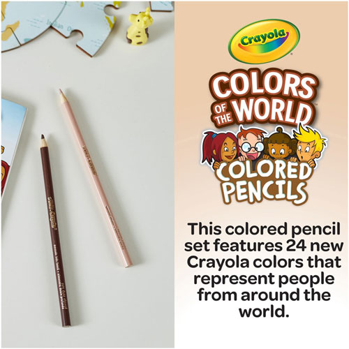 Crayola Colors of the World Colored Pencils, Assorted Lead/Barrel Colors, 24/Pack