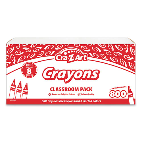 Cra-Z-Art® Crayons, 8 Assorted Colors, 800/Pack