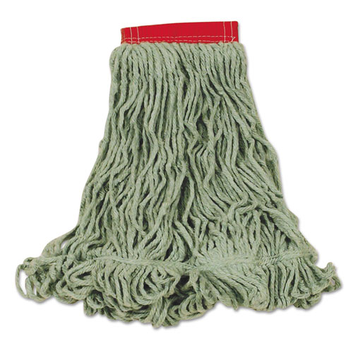 Rubbermaid Super Stitch Blend Mop Heads, Cotton/Synthetic, Green, Large