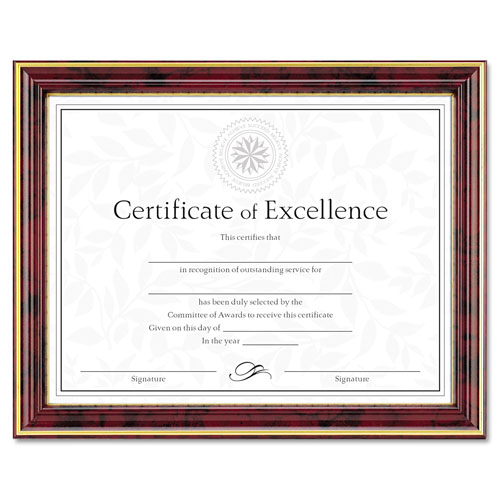 Dax Gold-Trimmed Document Frame w/Certificate, Wood, 8 1/2 x 11, Mahogany