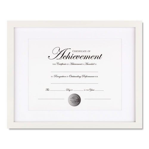Dax Wood Gallery Frame with Beveled Mat, 11 x 14, White