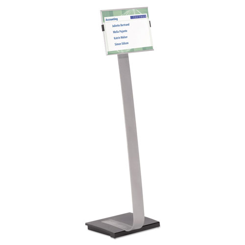 Durable Info Sign Duo Floor Stand, Letter-Size Inserts, 15 x 46 1/2, Clear